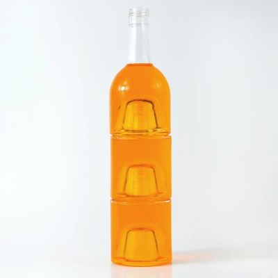 Stackable Glass Bottles Factory 250ml 500ml 750ml Liquor Vodka Rum Gin Bottles