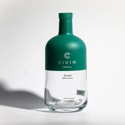 Customized color paint glass liquor bottles screen printing glass bottles for vodka whiskey brandy spirit