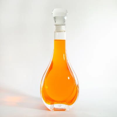 Pot-bellied Glass Bottle With Glass Cork For Whiskey Tequila Gin Rum Liquor