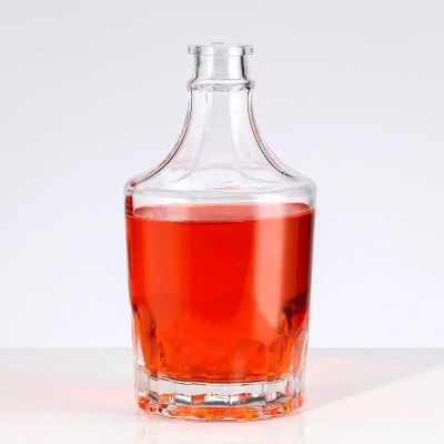 High quality support customization 750ml clear glass wine bottle brandy gin rum tequila vodka spirit bottle with lid