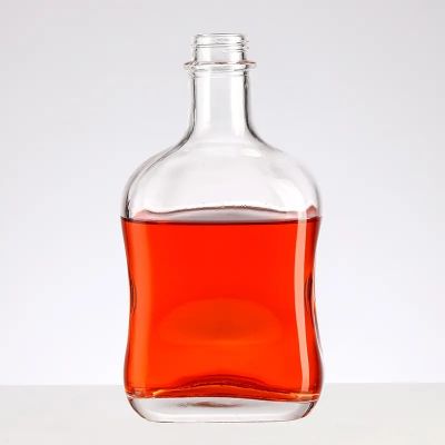 Customized 50ml Mini Wine Bottle50ml Liquor Small Whiskey Vodka Glass Bottle with Metal Screw Cap