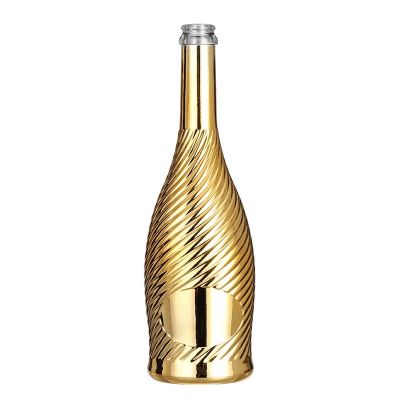 Silk Mouth Long Neck Sparkling gold twill champagne bubble bottle