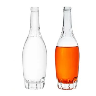 375ml,500ml,700ml Frosted white wine Whiskey water absinthe empty round glass bottle with Polymer Plug