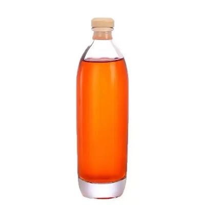 Custom Clear Empty 50/100/500/700/750ml/1 liter Gin Wine Rum Vodka Whiskey Spirit Liquor glass Bottle with label