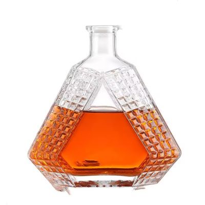 Custom Made Vodka Whisky Brandy Glass Bottle 250ml 500ml 700ml 750ml Round Glass Bottle With Customize Bottle