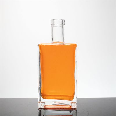 Custom whiskey glass bottle square shaped liquor glass bottle spirits glass bottle