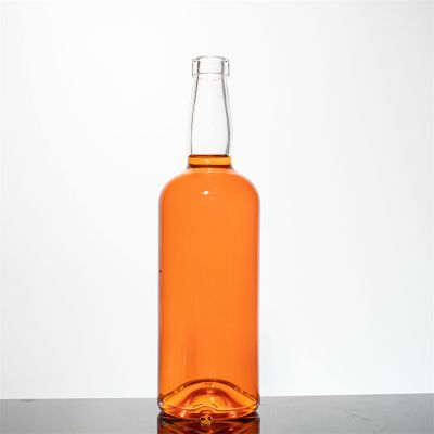 Custom 750ml Classic Round Tequila Gin Whisky Bottle Vodka Glass Bottle Liquor for Alcoholic Beverages