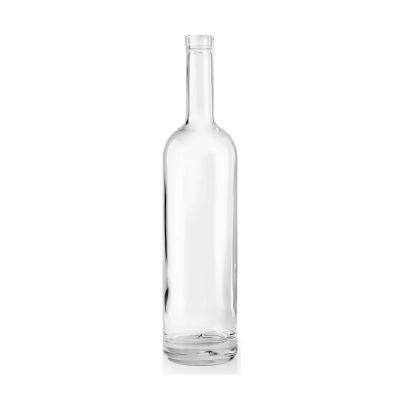 Creative unique spirits custom logo glass bottle for brandy vodka gin high quality transparent whiskey bottles