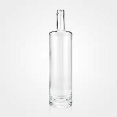 Fancy custom design round shape whiskey vodka rum gin tequila spirits glass bottle with aluminum cap 700ml