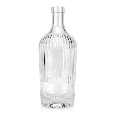 Bartop Clear Matte Black Glass Liquor Bottle 700ml 750ml Nordic Gin Whiskey Vodka Liquor Spirit Bottle For Liquor Rum 500ml
