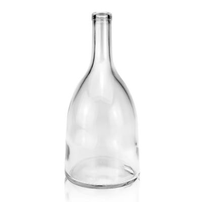 Wholesale Unique Round Glass Liquor Bottle 375ml 1000ml Champagne Whisky Glass Bottle