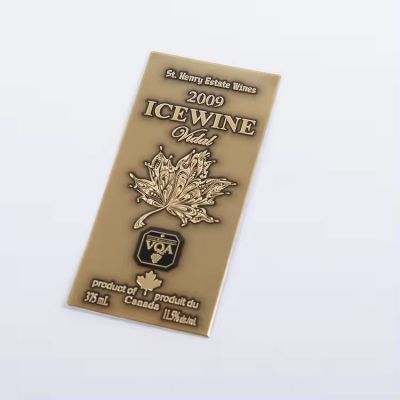 Custom Wholesale Private Aluminium Luxury Red Wine Label Stickers With Self-Adhesive