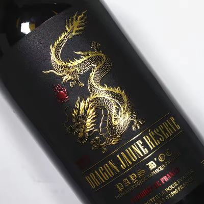 Custom Design Roll Luxury Waterproof Hot Stamping Bright sliver paper Wine Labels Frosted Embossed Red Wine Label