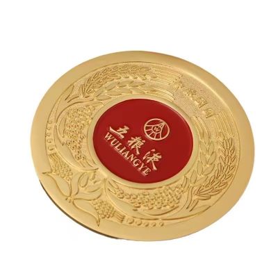 Customized Roll Deluxe Zinc Alloy UV Printed Stickers White Wine Perfume Bottle Metal Round Labels