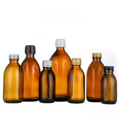 Custom 30ml 60ml 100ml 125ml 150ml 200ml Amber Glass Bottle Syrup Oral Liquid Bottle