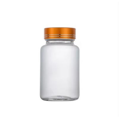 100ml 150ml Glass Clear Frosted Child Resistant Jar For Gummy Candy Vitamin Supplement Capsule Pills Bottle