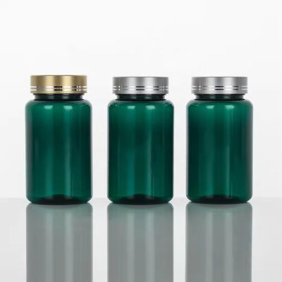 Luxury BPA Free frost PETPill Bottle Packaging Container vitamin bottle plastic supplements bottle Pill with Golden cap