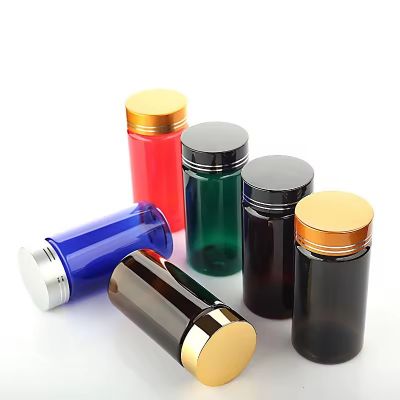 120ml 150cc 4oz PET plastic bottle gold UV cap /medicine/tablet/supplement/pill/capsule pharmaceutical bottle