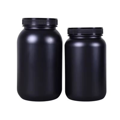 1000ml 32oz Black HDPE Pill Bottle Plastic Bottle Nutritional Jar Protein Milk Powder Can Nutritional Powder Jars