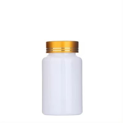 100ml 120ml 150ml white PET pill bottles capsule bottles medicine bottles with gold/silver caps