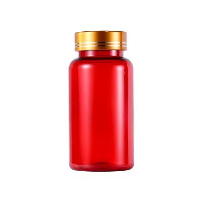 Wholesale 100cc PET rad Transparent Plastic Packaging Pill Capsule Bottle Medicine Bottle Healthcare Bottle With Screw Cap