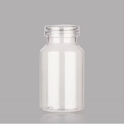 Costom 30ml 50ml 100ml Luxury Transparent Glass Pill Bottle Capsule Bottle with Aluminum Lid