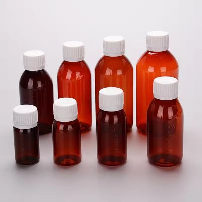 PET custom liquid medicine Cough syrup bottle