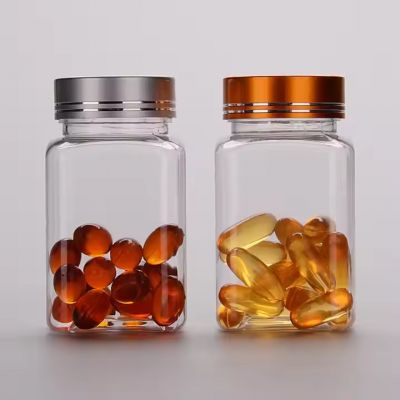 100ml PET food grade square shape vitamin pill tablet capsule packing bottle Bottle Container