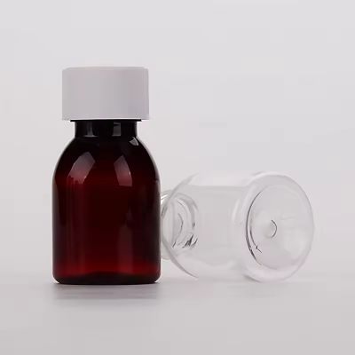 50ml PET amber color liquid medicine Cough syrup bottle with child proof cap