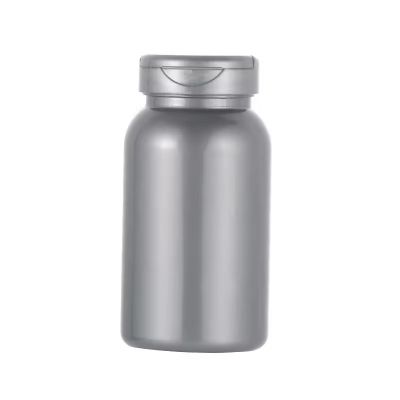 CUSTOM Silver Plastic Empty Bottle Pill Powder Container Packaging Pot Health Supplement Bottle for Vitamin Tablet Capsule