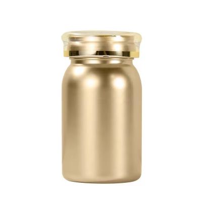 CUSTOM Gold Color Oil Paint Pill Bottle Empty Container with White Screw Cap Solid Powder Case Tablet Storage Holder Sample Jar