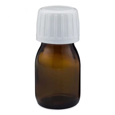 Wholesales 30ml 120ml 250ml amber syrup bottle glass bottle with tamper evident cap