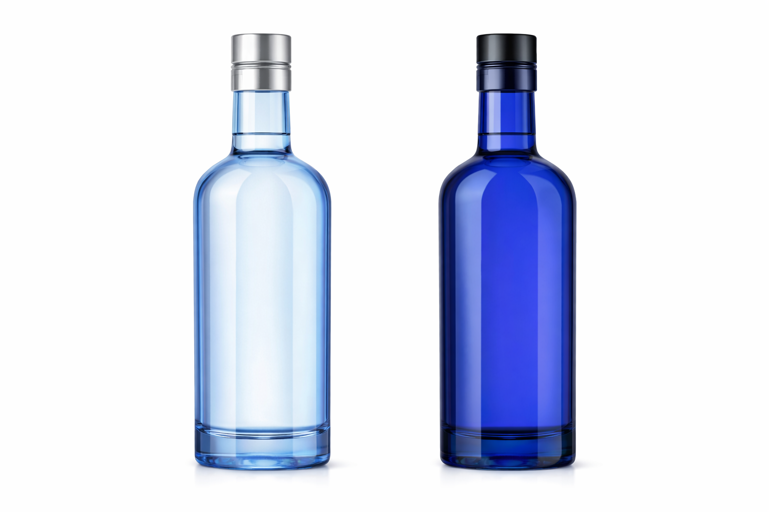 Clear glass liquor bottle with hot stamping and embossing for premium spirits