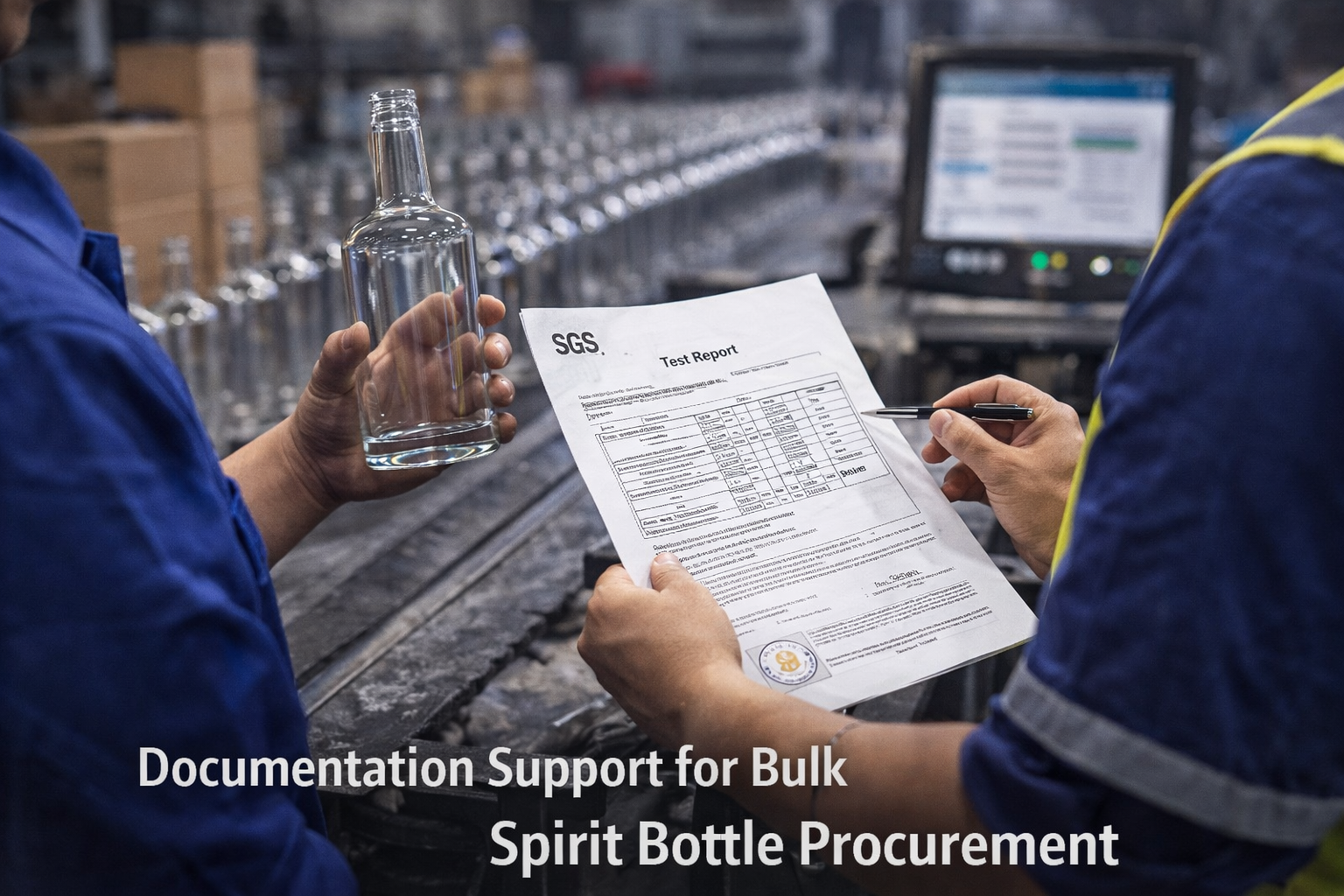 Quality documentation support and third-party testing reports for bulk spirit bottle shipments