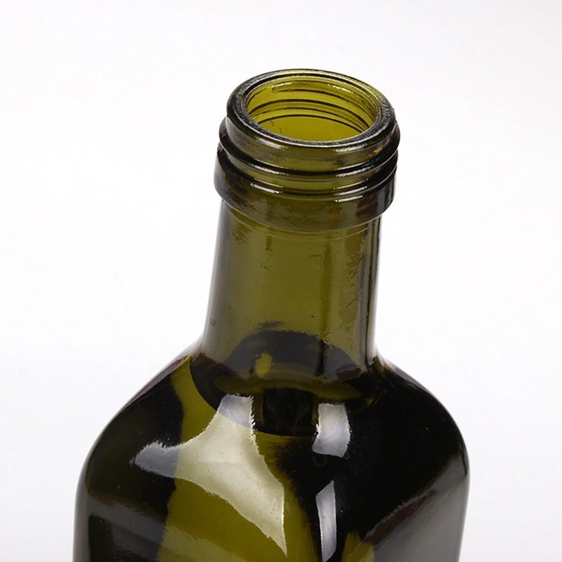 250 Ml 500 Ml 750 Ml Dark Green Square Glass Olive Oil Bottle Vinegar Bottle High Quality 9035