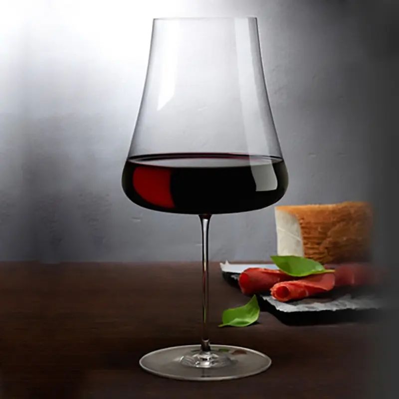 Amazon Hot Sale 100% Lead Free Classical Crystal Hand Blown Long Stem Red Wine Glass