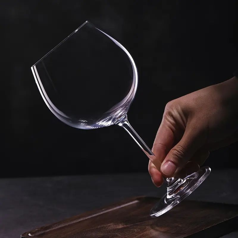 Amazon Hot Sale 100% Lead Free Classical Crystal Hand Blown Long Stem Red Wine Glass