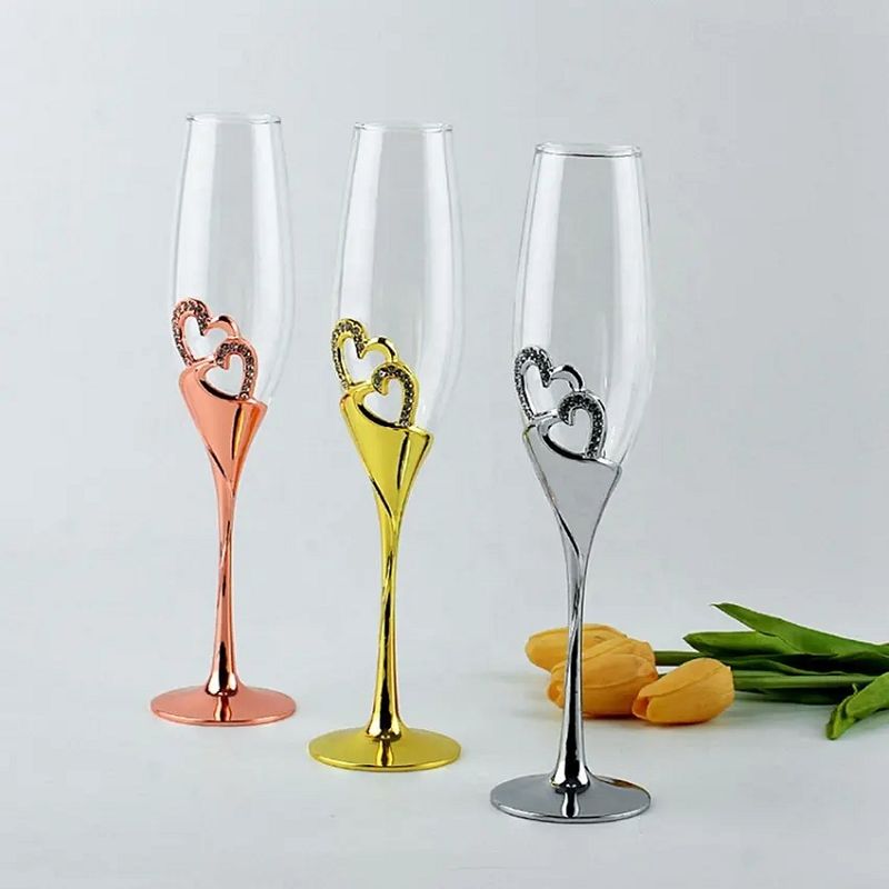 Amazon Hot Sale 100% Lead Free Classical Crystal Hand Blown Long Stem Red Wine Glass