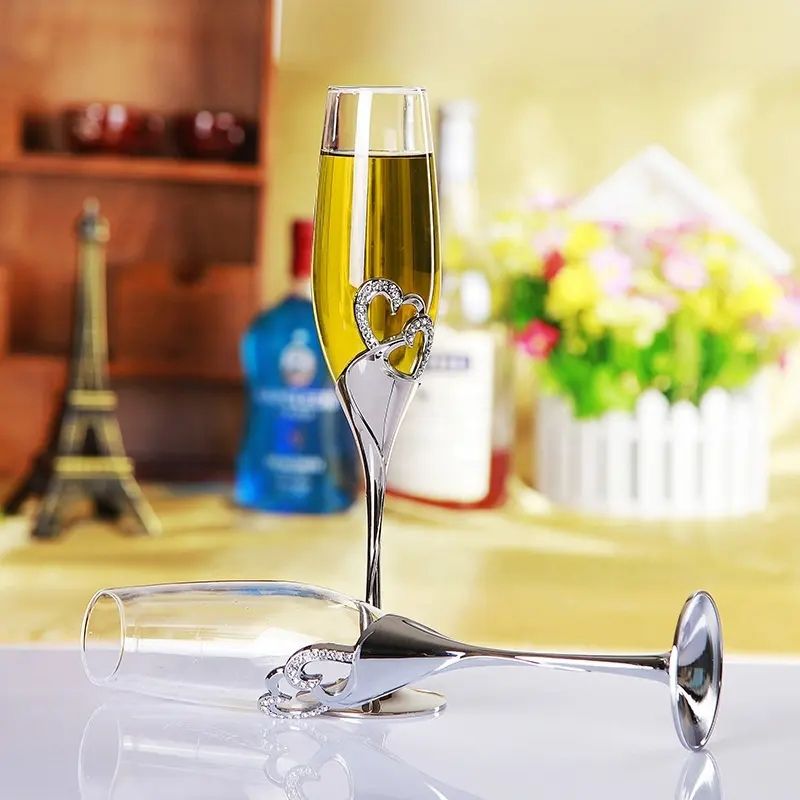 Amazon Hot Sale 100% Lead Free Classical Crystal Hand Blown Long Stem Red Wine Glass