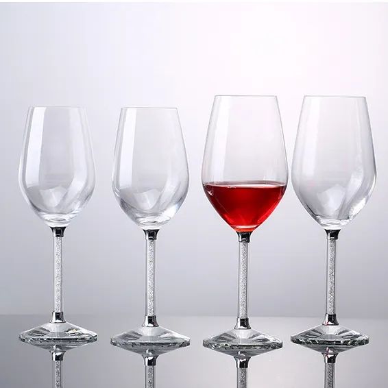 Amazon Hot Sale 100% Lead Free Classical Crystal Hand Blown Long Stem Red Wine Glass