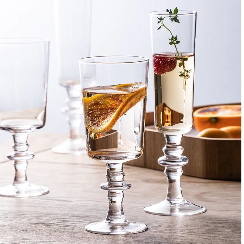 Amazon Hot Sale 100% Lead Free Classical Crystal Hand Blown Long Stem Red Wine Glass