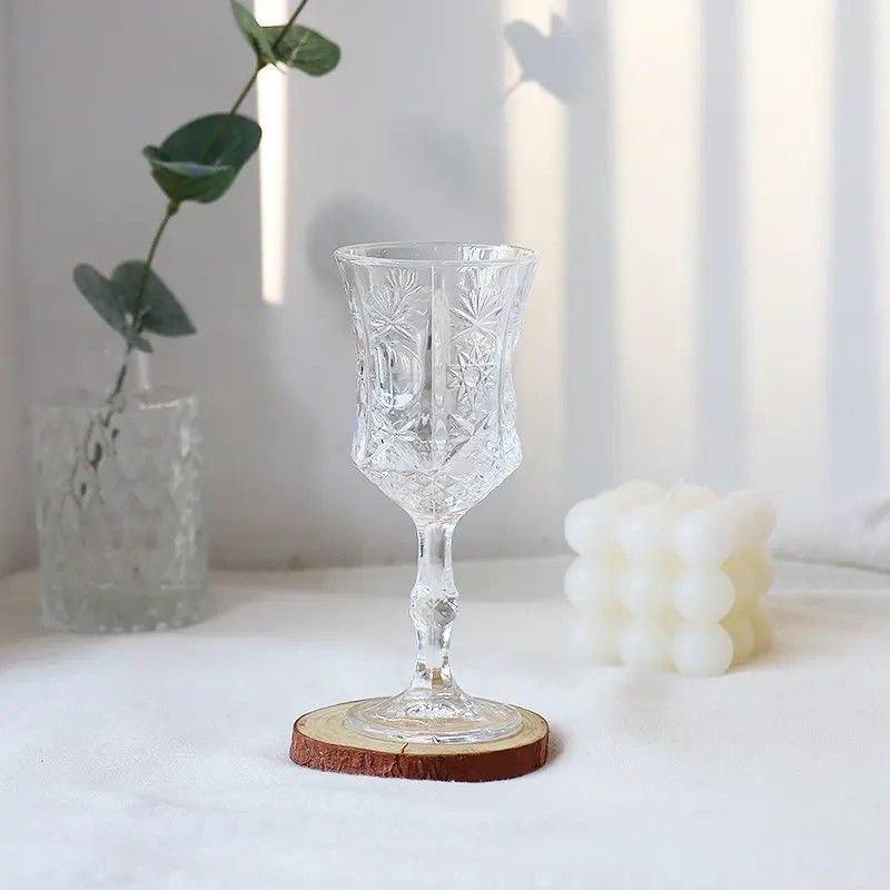 Amazon Hot Sale 100% Lead Free Classical Crystal Hand Blown Long Stem Red Wine Glass