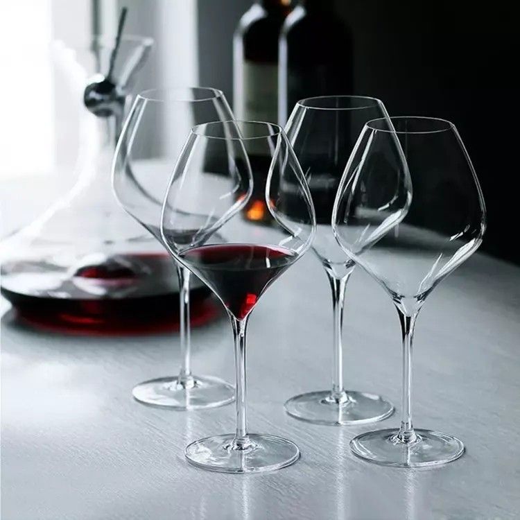 Amazon Hot Sale 100% Lead Free Classical Crystal Hand Blown Long Stem Red Wine Glass