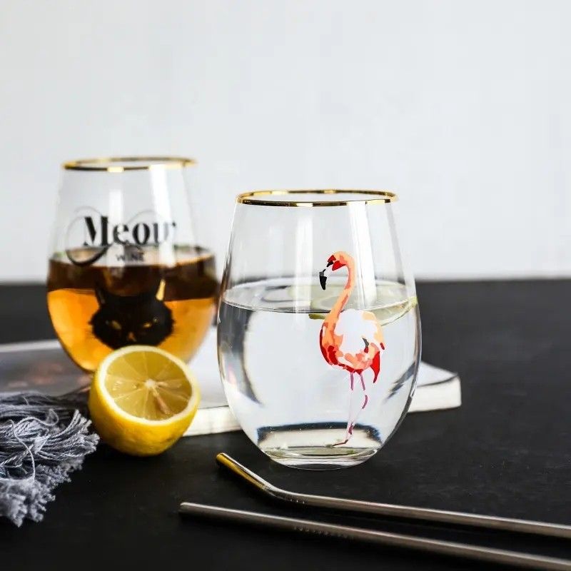 Amazon Hot Sale 100% Lead Free Classical Crystal Hand Blown Long Stem Red Wine Glass