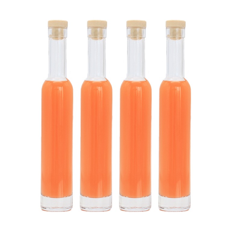 Wholesale Clear 200 ml Glass Fruit Wine Bottle with Cork