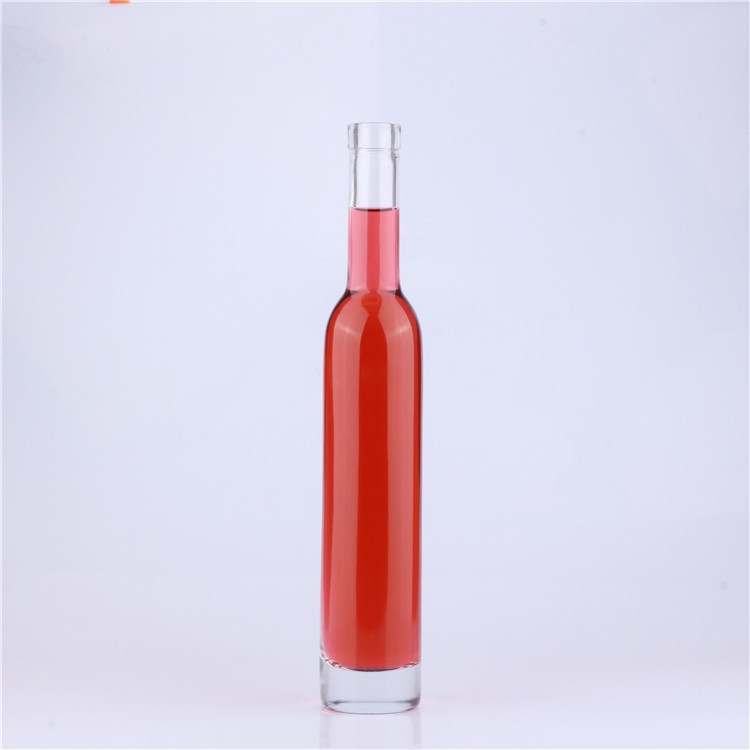 Empty Clear Ice Wine 375 ml Glass Bottle with Cork Stoppers 