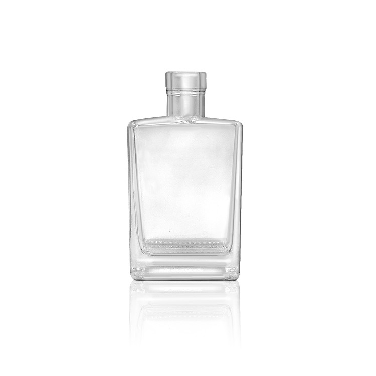 250 ml small square glass spirit bottles with lids cork