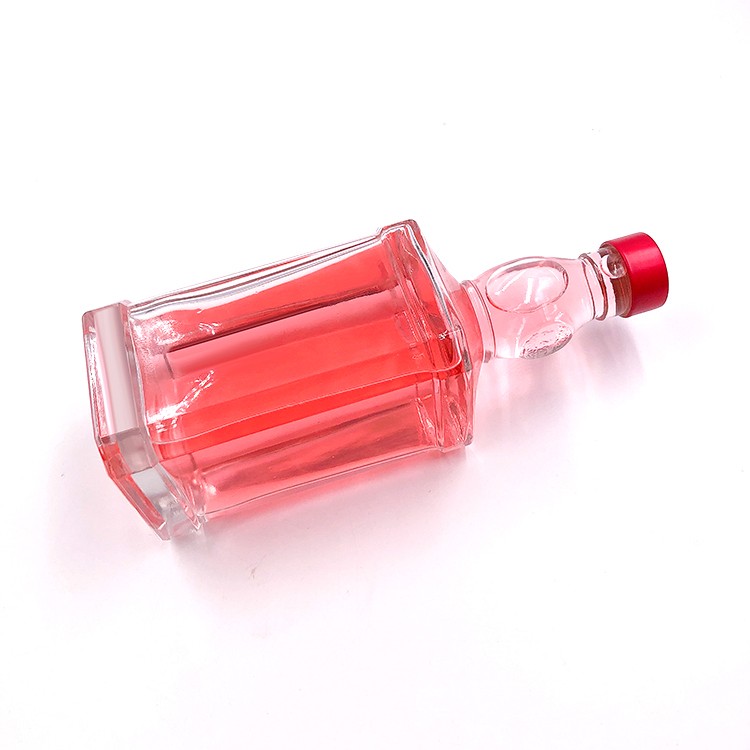  Customized 500ml square vodka spirit glass bottle 
