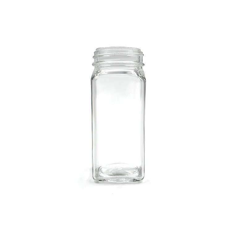 100ml Square Glass Spice Bottles 3.4oz Spice Jars with Silver Metal Lids, Shaker Tops 