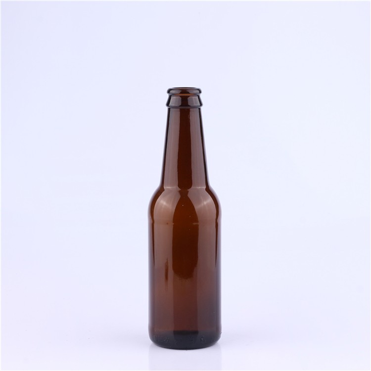 250ml 8oz Long Neck Empty Glass Beer Bottle with Crown Cap 